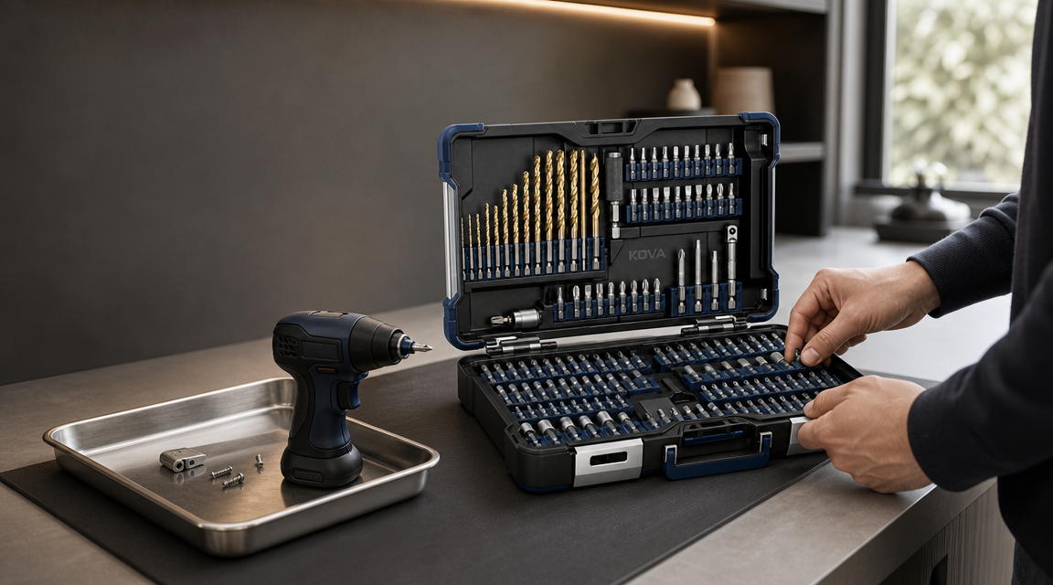 KOVA 100-Piece Professional Drill & Driver Bit Set in use
