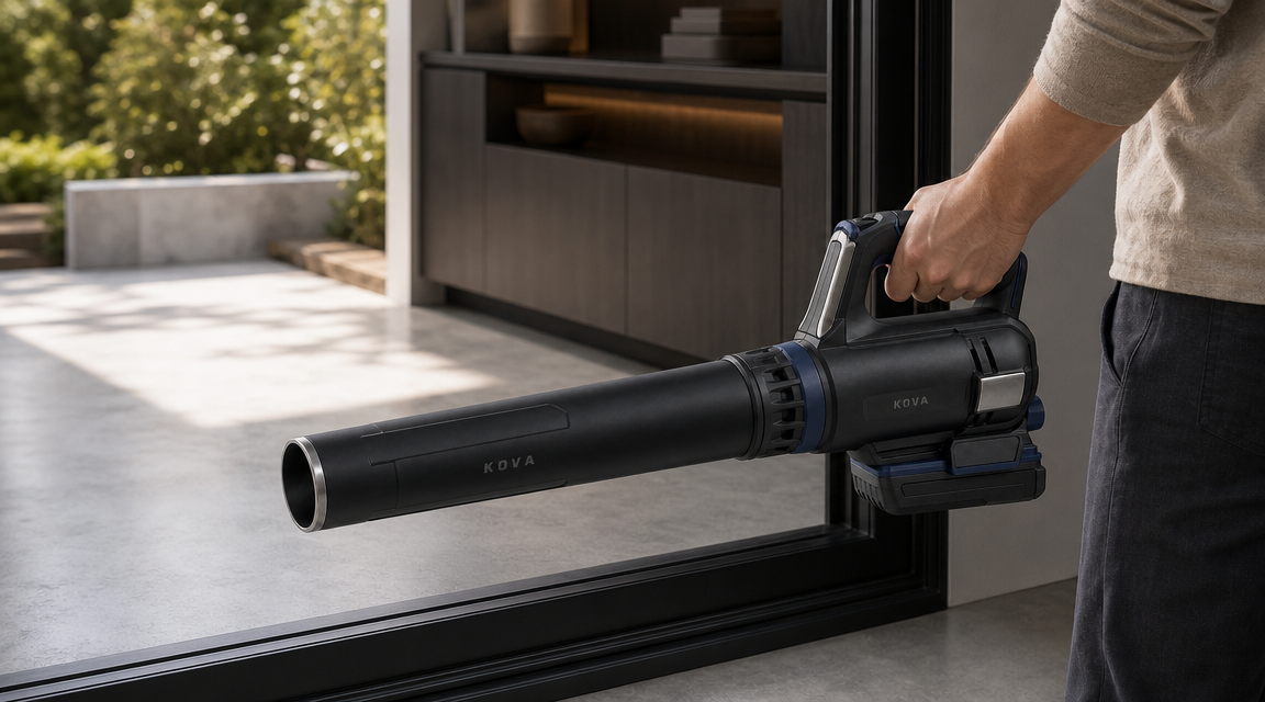 KOVA 20V Brushless Compact Leaf Blower in use