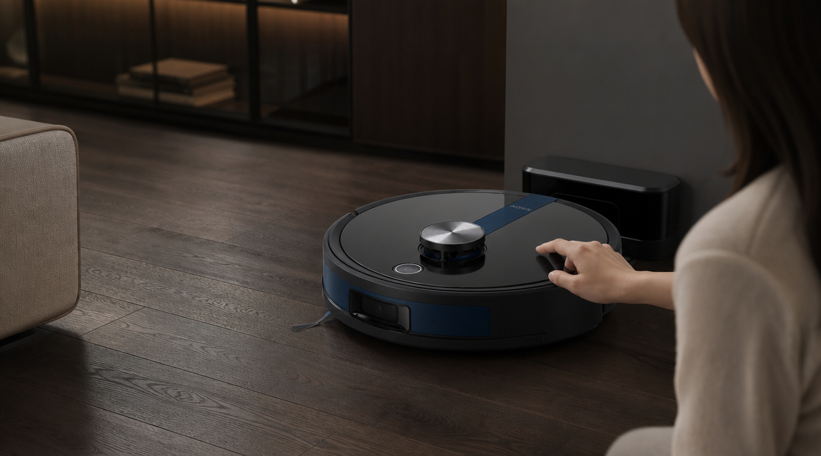 KOVA AirPure Smart Robot Vacuum & Mop in use