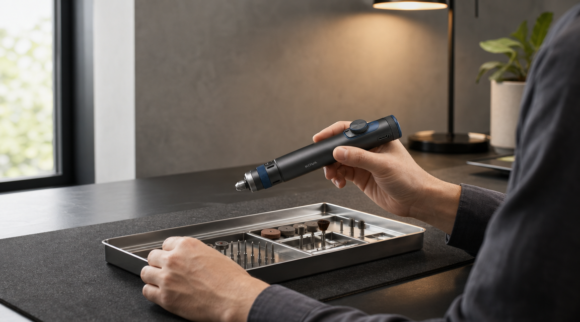 KOVA Precision Rotary Tool Kit in use